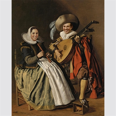 Custom Renaissance Portrait the Duet by Molenaer from Photos,by myDaVinci - myDaVinci